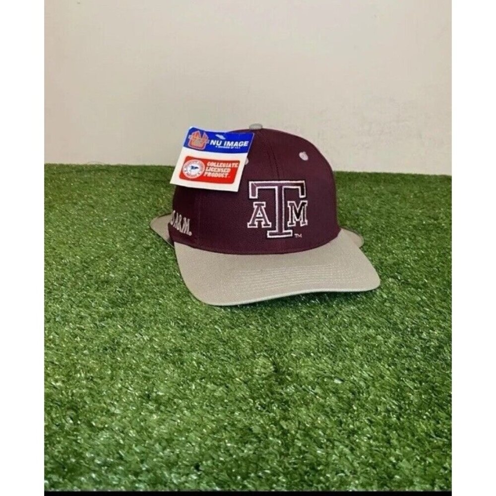 Vintage Texas A&M Aggies hat cap snap back new Nu Image block head mens 90s
